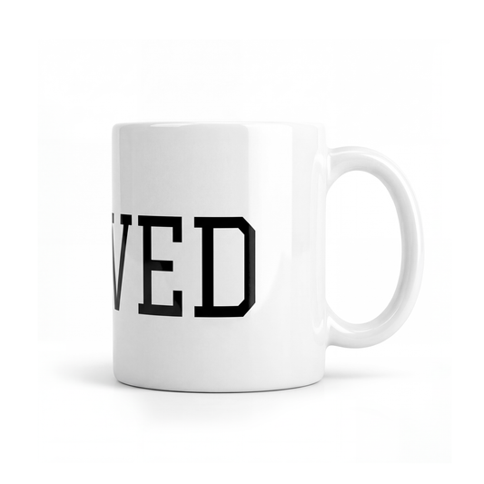 White glossy mug