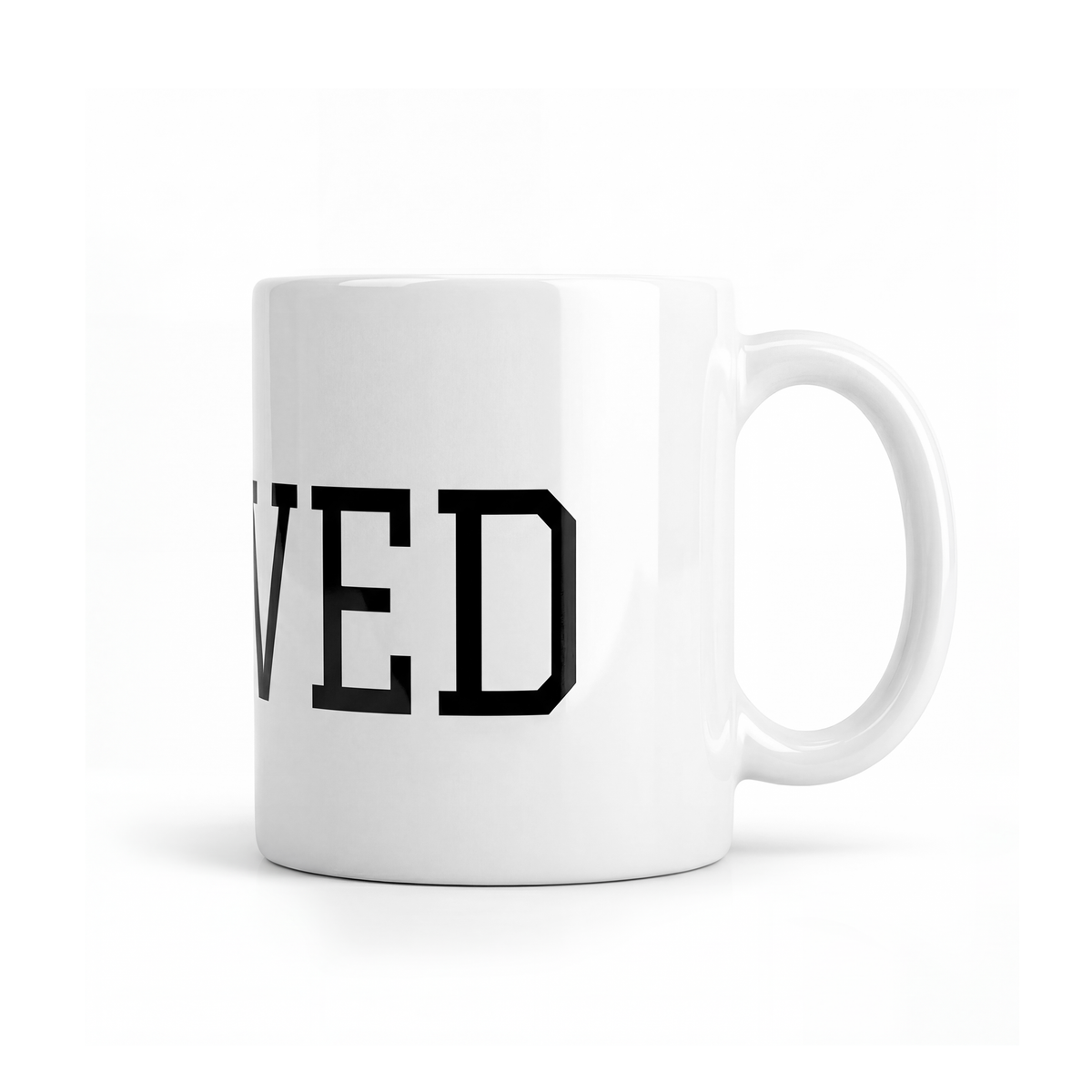 White glossy mug