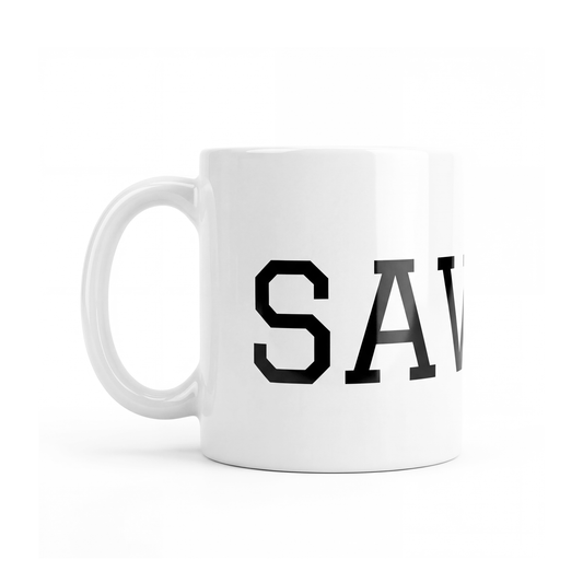 White glossy mug